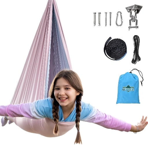 Double Layer Therapy Sensory Swing with 360° Swivel Hanger Deal