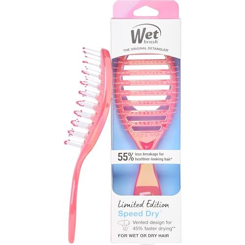 Wet Brush Speed Dry Hair Brush, Blow Dry Safe Bristles & Vented Design, Limited Edition Prismatic Glow Pink Deal