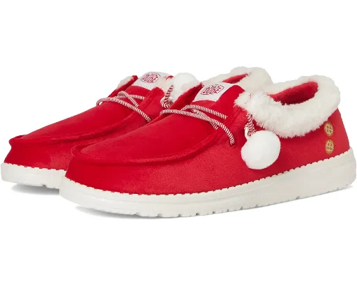 Hey Dude Wendy Mrs Clause Slip-On Shoe (Red)