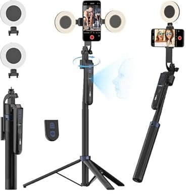 Selfie Stick Auto Face Tracking Tripod 70.9" with Fill Light Deal