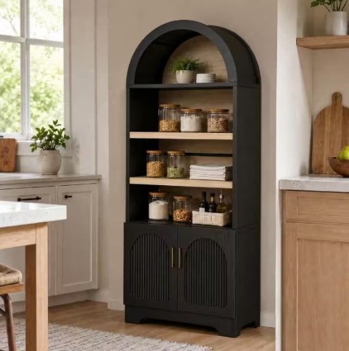 Bestier Open Storage Arched Pantry Cabinet 31" x 71"