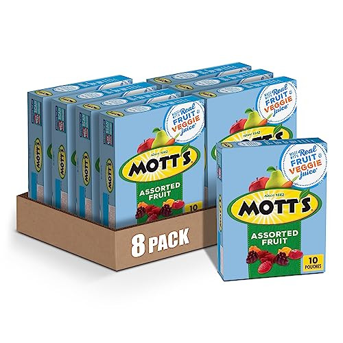 Mott's Fruit Flavored Snacks, Assorted Fruit, 10 Ct (Pack of 8)