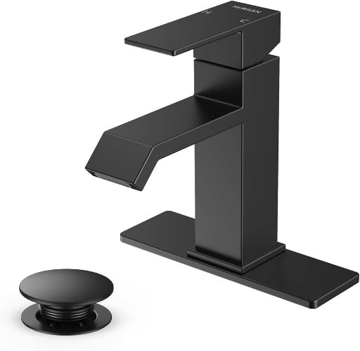 HURRAN Matte Black Bathroom Sink Faucet Deal