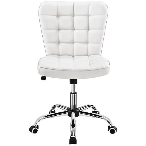 Yaheetech White Faux Leather Tufted Chair Deal