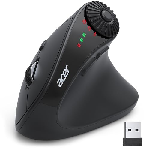 Acer Ergonomic Wireless Mouse with Side Scroll Wheel and Dual Modes