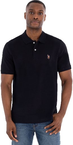 Black U.S. Polo Assn. Men's Interlock Polo Shirt