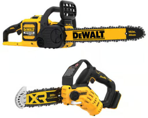 DEWALT 60V MAX 16 in. Chainsaw Kit with 20V 8 in. Brushless Pruning Chainsaw Deal