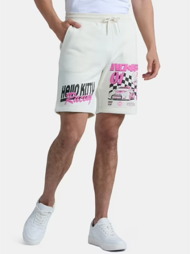 8.5" Inseam Hello Kitty Men's Graphic Jogger Shorts