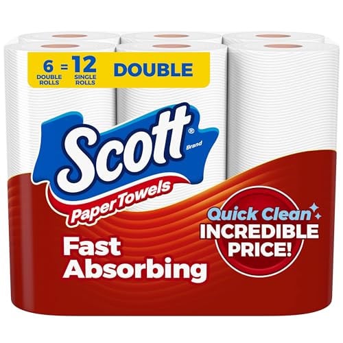 Scott Choose-A-Sheet Paper Towels (6 Double Rolls = 12 Regular Rolls Each) Deal