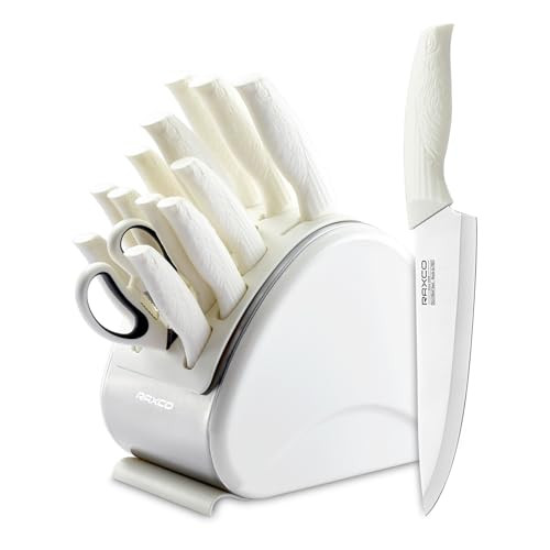 15 Piece Knife Set Block with Built In Sharpener