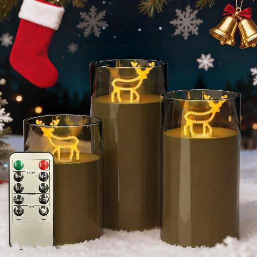 L LOHAS LED Christmas Candle Night Lights 1-3 Pack
