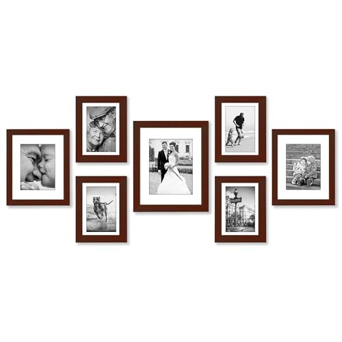 Americanflat Set of 7 Picture Frames with Shatter-Resistant Glass
