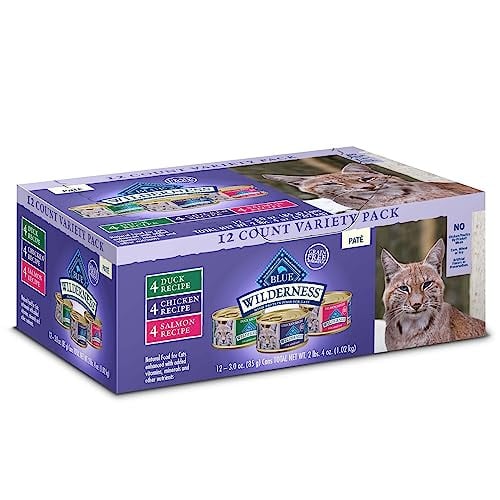 Blue Buffalo Wilderness Pate Wet Cat Food Variety Pack 2 x 12-ct 3-oz