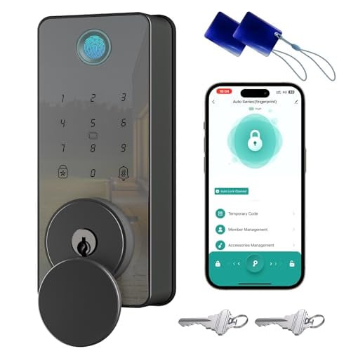 Biquole Fingerprint Keyless Entry Door Lock w/ App Control (Gray or Matte Black) Deal