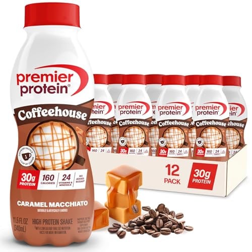 Premier Protein COFFEEHOUSE Caramel Macchiato Protein Shake with Caffeine 12-Pack Deal