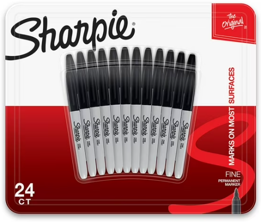 Sharpie Permanent Marker, Fine Tip, Black, 24 Count Deal