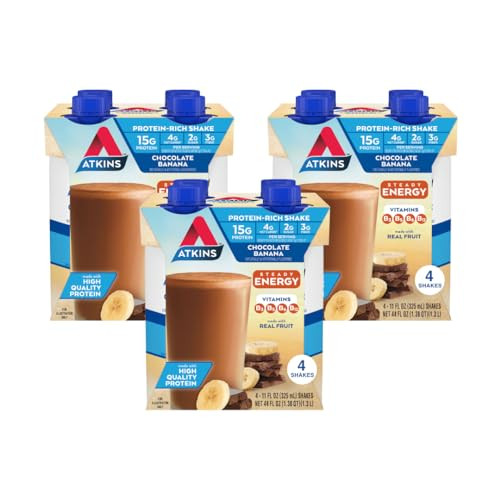 Atkins Chocolate Banana Protein Shake 12-Count 11-Oz