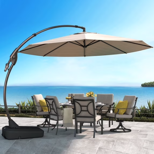 GRANDPATIO Deluxe Curvy Aluminum Cantilever Octagon Umbrella 12' Diameter Deal