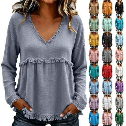 Western Boho Fringe Trim Raw Edge Shirts Deal