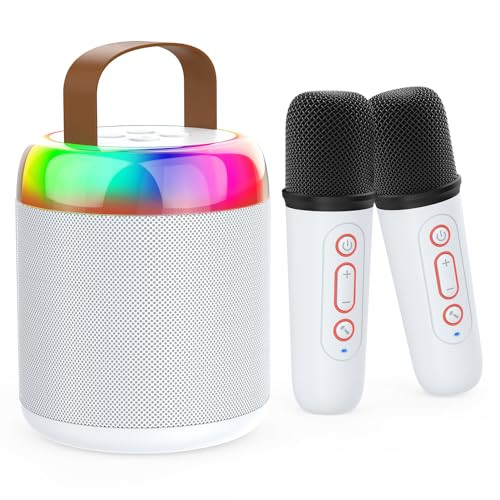 Iyoyo Mini Karaoke Machine for Kids Portable Bluetooth 5.3 Speaker with 2 Wireless Microphones
