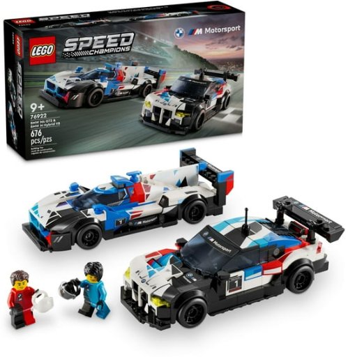 LEGO Speed Champions BMW M4 GT3 & BMW M Hybrid V8 Building Toys W/ 2 Minifigures, 676 Pcs.