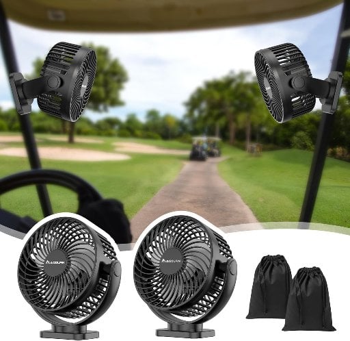 Magnetic Golf Cart Fans 2-Pack
