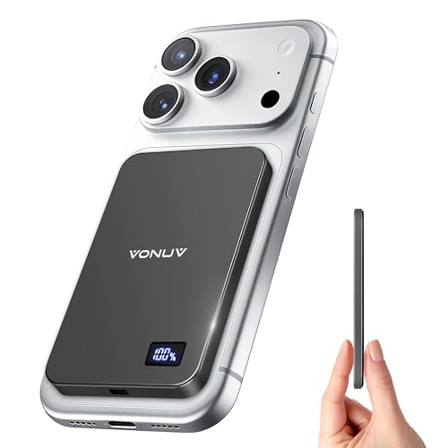 Vonuv 5000mAh 15W Magnetic Wireless Slim Power Bank