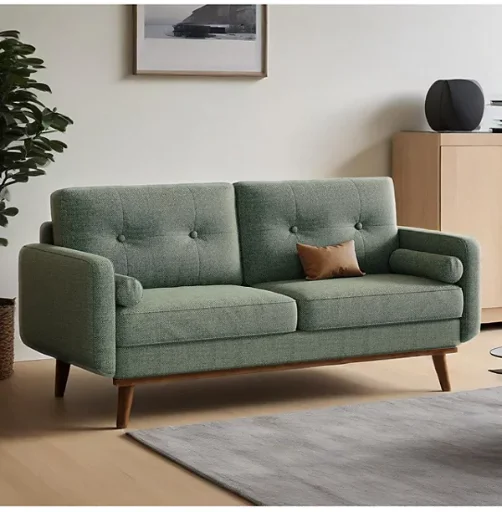 Gaomon 65" Loveseat Sofa, Linen 2-Seater Couch w/ Pillows & Tufted Design Deal
