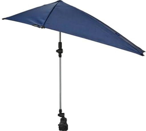Sport-Brella Versa-Brella SPF 50+ Adjustable Umbrella with Universal Clamp (Dark Blue) 38" x 39"