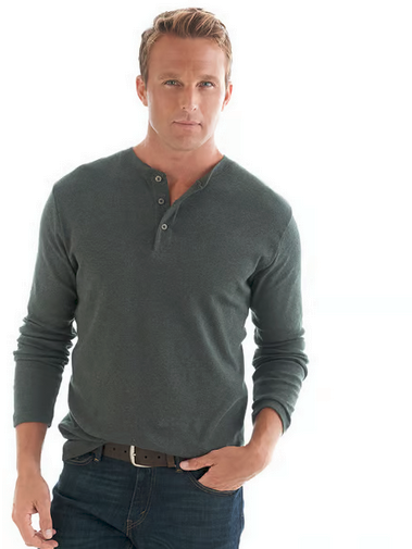 Mens Alpine Lakes Solid Long Sleeve Thermal Henley