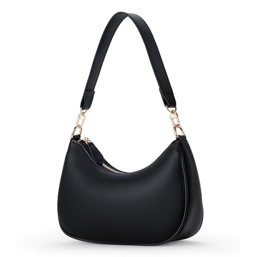 Chelmon Faux Leather Hobo Shoulder Bag (Black)