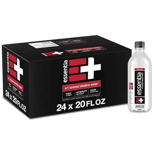 (Prime Deal) Essentia Water Ionized Alkaline Bottled Water 20 Fl Oz (Pack of 24)