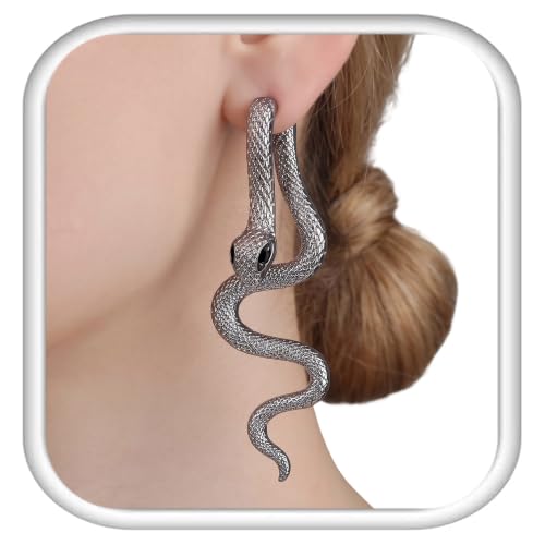Silver Snake Earrings