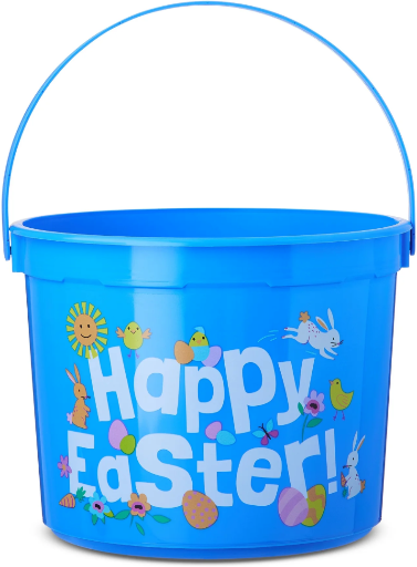 5-Quart Plastic Easter Bucket, Happy Easter Deal