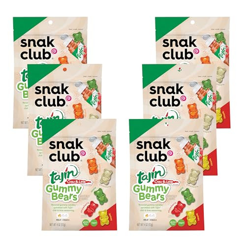 Snak Club Tajin Gummy Bears Candy 6-Pack