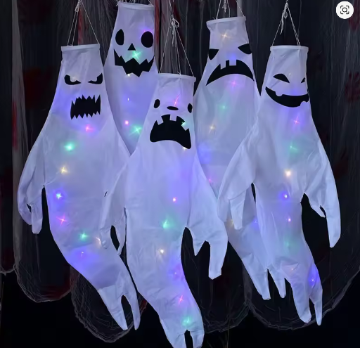 Hanging Ghost Halloween Decoration w/LED lights