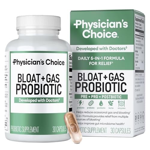 Physician's CHOICE Bloat & Gas Probiotic 5-in-1 Proactive Support + Daily Relief 30 Count Deal