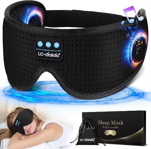 LC-dolida Bluetooth 5.2 Sleep Mask Headphones w/ Built-In White Noise & Timing Deal