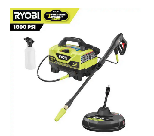 Ryobi 1800 PSI 1.2 GPM Cold Water Electric Pressure Washer with Surface Cleaner