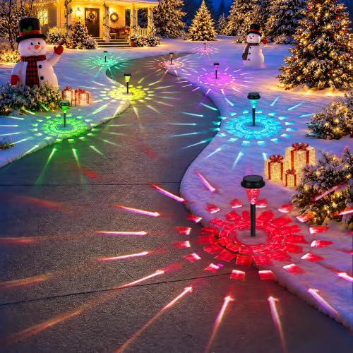 GIGALUMI Solar Christmas Pathway Lights Outdoor Waterproof, 12-Pack