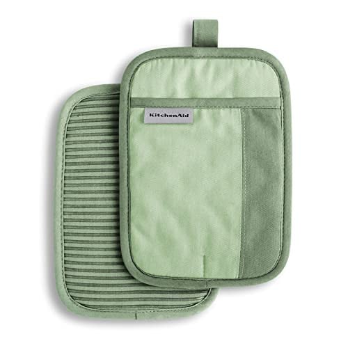 KitchenAid Beacon Two-Tone Non-Slip Pot Holder Set 2-Pack (Pistachio/Graphite Green) Deal