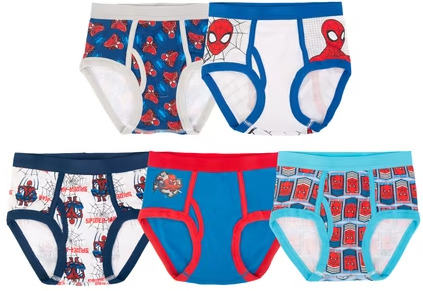 Spider-Man Boys Cotton Brief Character Underwear 5-Pack