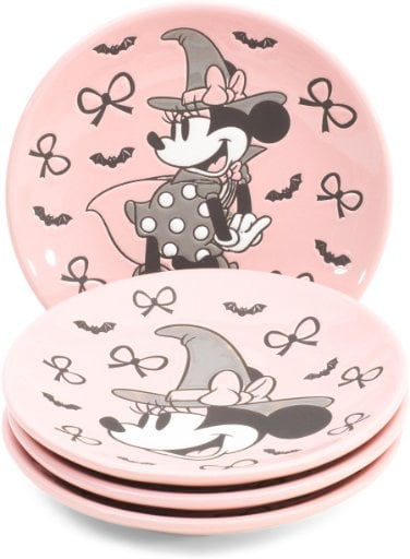 DISNEY Minnie Witch Appetizer Plates 4-Pack Deal