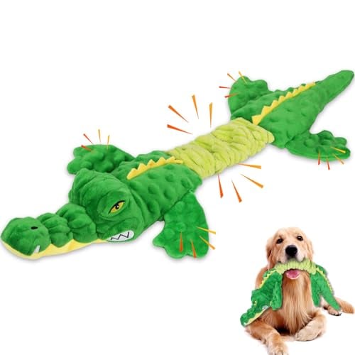 Letsmeet Large Squeaky Alligator Dog Toy