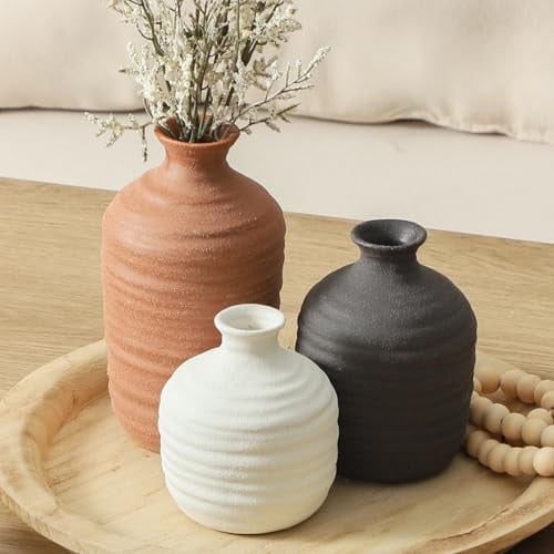 3-Piece Dobbyby Ceramic Decorative Vase Set