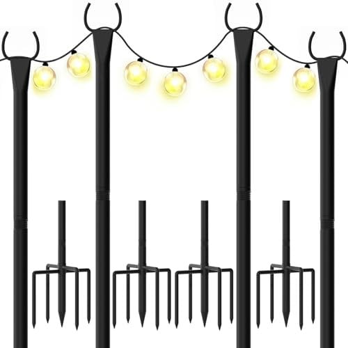WeValor 8.5ft String Light Poles 4-Pack Deal