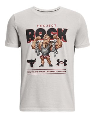 Under Armour Boys' Project Rock Flex T-Shirt White Clay Deal