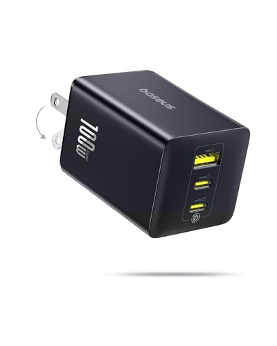 100W Baseus 3-Port USB-C GaN Wall Charger (2x USB-C & USB-A)