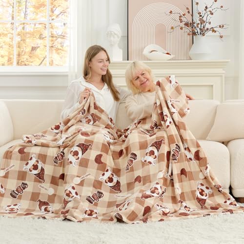 Cozy Bliss Gnome Coffee Blanket (Brown) 60" x 80" Twin Size Deal