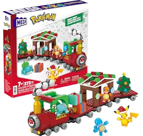 Mega Pokemon Holiday Train Building Set 373-Piece Deal